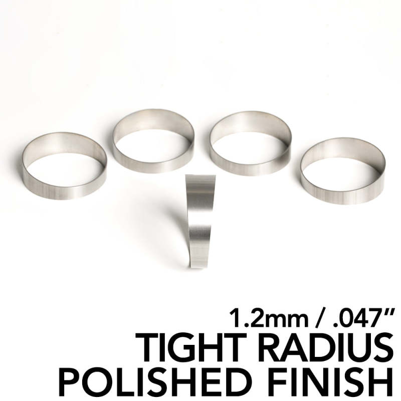 Ticon Industries 4in Pie Cut 1D Tight Radius 1.2mm/.047in (5 Pack) - POLISHED Titanium Tubing Ticon
