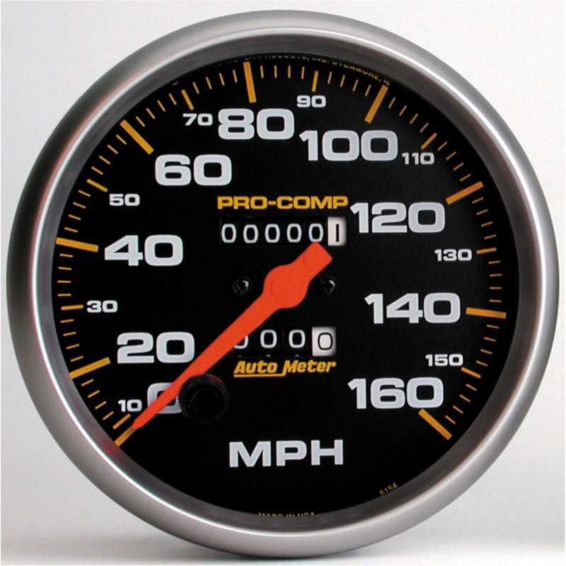 AutoMeter Gauge Speedometer 5in. 160MPH Mechanical Pro-Comp Gauges AutoMeter