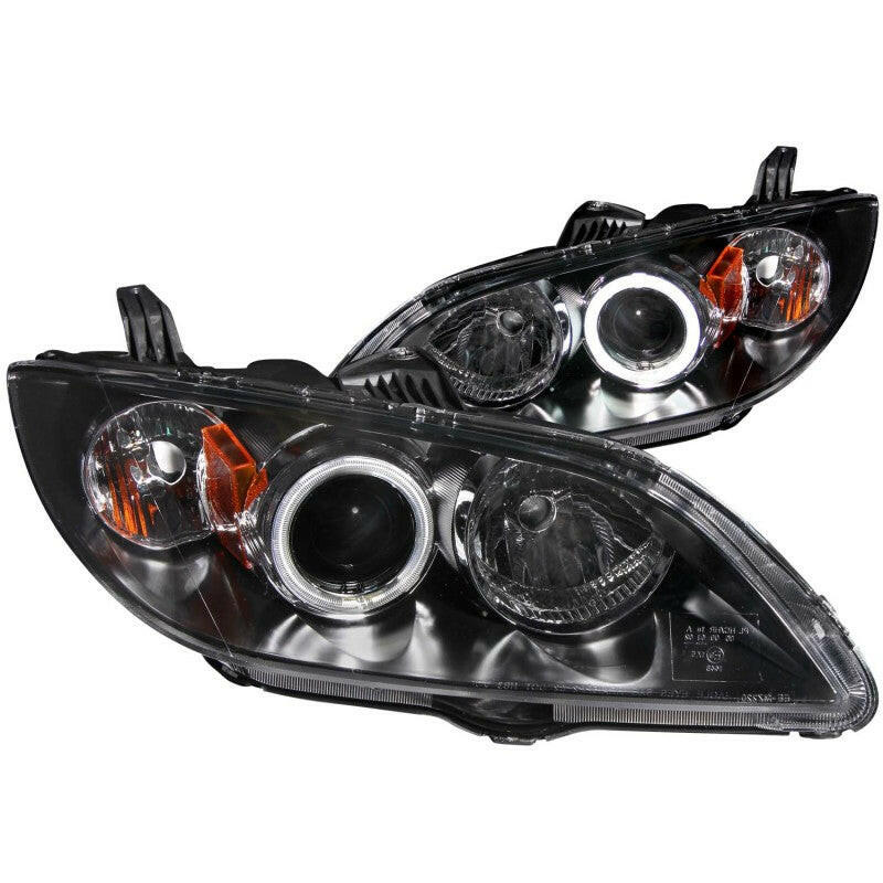 ANZO 2004-2008 Mazda 3 Projector Headlights w/ Halo Black (CCFL) Headlights ANZO