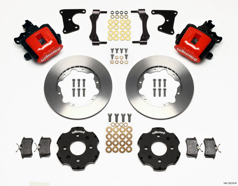 Wilwood Combination Parking Brake Rear Kit 11.00in Red Civic / Integra Drum 2.71 Hub Offset Brake Calipers - Perf Wilwood