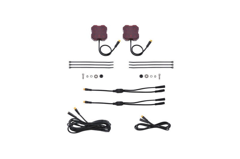 Diode Dynamics Stage Series Single Color LED Rock Light - Red M8 (2-pack) Light Accessories and Wiring Diode Dynamics