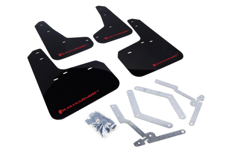 Rally Armor 12-19 Ford Focus ST / 16-19 RS Black Mud Flap w/Red Logo Mud Flaps Rally Armor