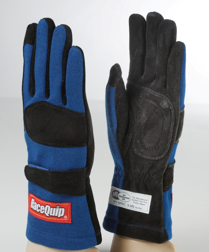 RaceQuip Blue 2-Layer SFI-5 Glove - Large Racing Gloves Racequip