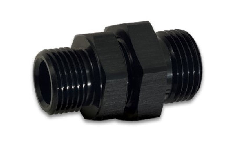 Vibrant -12AN ORB Male to Male Union Adapter - Anodized Black Fittings Vibrant