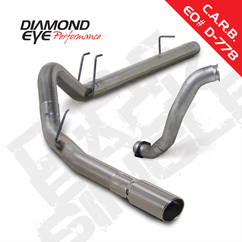 Diamond Eye KIT 4in DPF-BACK w/ DP Single SS 08-10 Ford 6.4L Powerstroke F250/F350 DPF Back Diamond Eye Performance