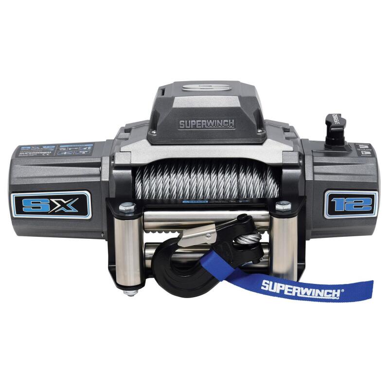 Superwinch 12000 LBS 12V DC 3/8in x 85ft Wire Rope SX 12000 Winch - Graphite Winches Superwinch