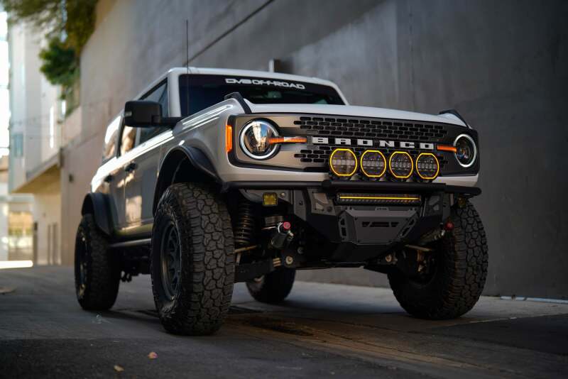 DV8 Offroad 7in Halo Elite Round Light w/ Accent Halo - White/Amber Light Bars & Cubes DV8 Offroad