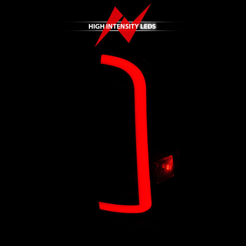 ANZO 05-15 Toyota Tacoma Full LED Tail Lights w/Light Bar Sequential Black Housing Smoke Lens Tail Lights ANZO