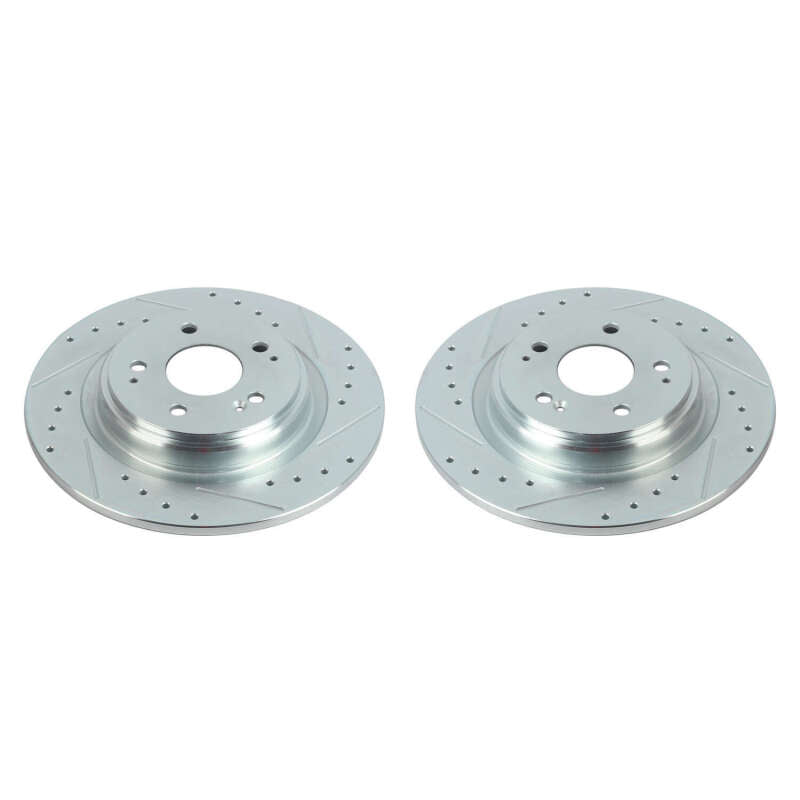 Power Stop 17-20 Acura MDX Rear Evolution Drilled & Slotted Rotors - Pair Brake Rotors - Slot & Drilled PowerStop