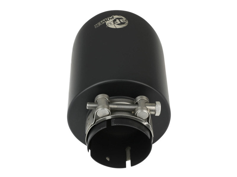 aFe Takeda 304 SS Clamp-On Exhaust Tip 2.5in. Inlet / 4.5in. Outlet / 7in. L - Black Tips aFe