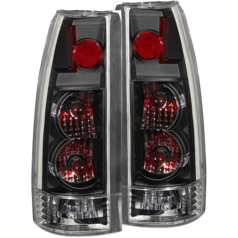 ANZO 1999-2000 Cadillac Escalade Taillights Black - New Gen Tail Lights ANZO