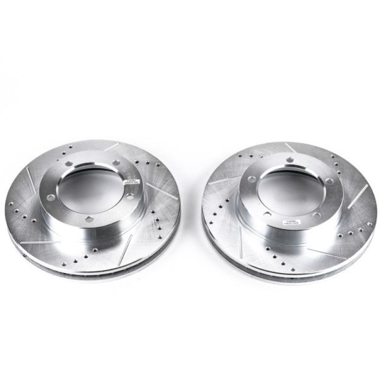 Power Stop 98-07 Lexus LX470 Front Evolution Drilled & Slotted Rotors - Pair Brake Rotors - Slot & Drilled PowerStop