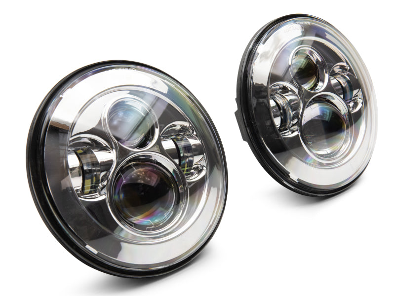Raxiom 97-18 Jeep Wrangler TJ/JK Axial Series LED Daymaker Headlights- Chrome Housing (Clear Lens) Headlights Raxiom