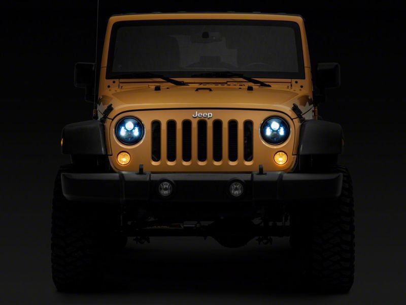 Raxiom 07-18 Jeep Wrangler JK 7-In LED Headlights- BlueHousing- Clear Lens Headlights Raxiom