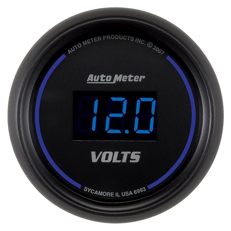 Autometer Cobalt Digital 52.4mm Black Voltmeter Gauges AutoMeter