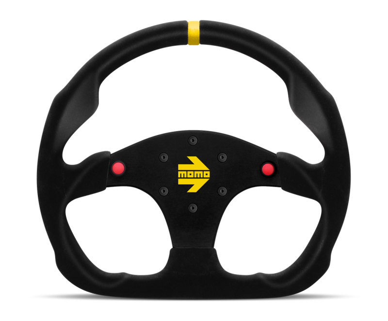 Momo MOD30 Buttons Steering Wheel 320 mm - Black Suede/Black Spokes/1 Stripe Steering Wheels MOMO