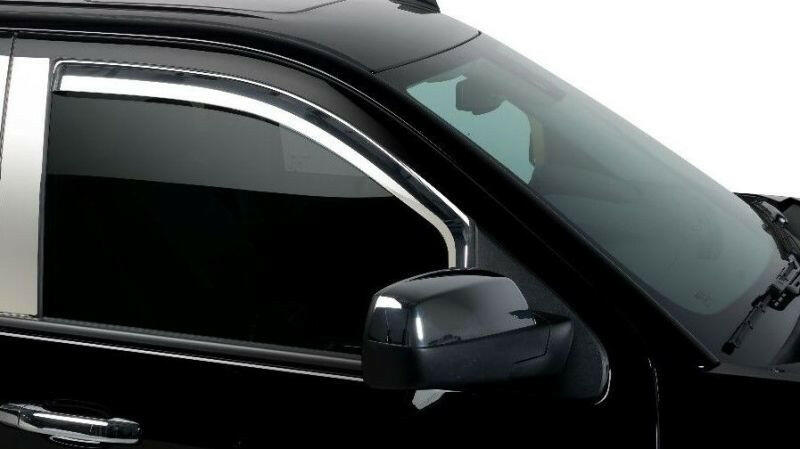 Putco 09-14 Ford F-150 Super Cab / Crew Cab- Fronts Only - Tape-On Element Chrome Window Visors Wind Deflectors Putco
