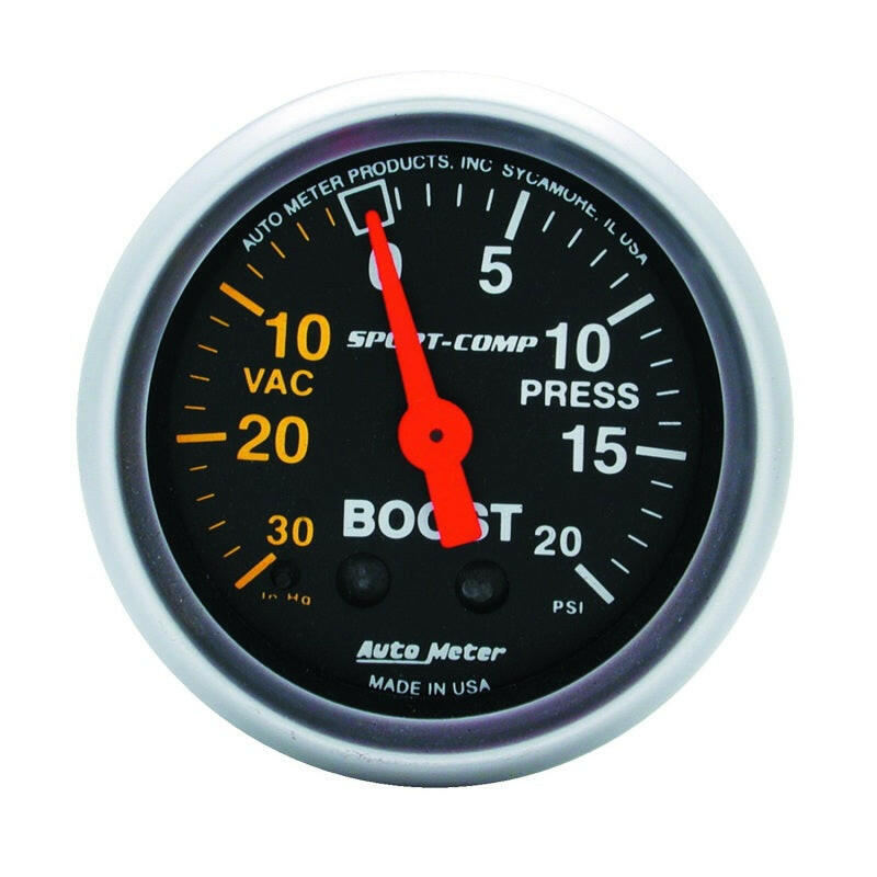 Autometer Sport-Comp 52mm 20 PSI Mechanical Boost Gauge Gauges AutoMeter