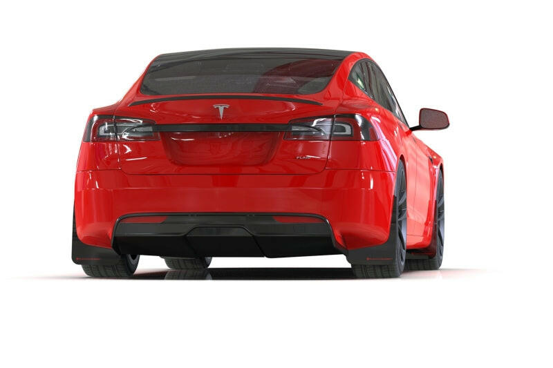 Rally Armor 21-25 Tesla Model S / S Plaid Black UR Mud Flap w/Red Logo Mud Flaps Rally Armor