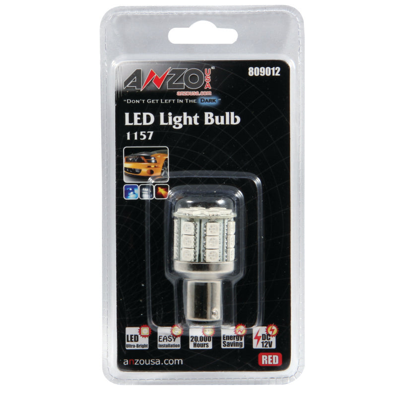 ANZO LED Bulbs Universal LED 1157 Red - 28 LEDs 1 3/4in Tall Bulbs ANZO