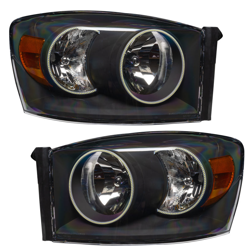 Oracle 07-08 Dodge Ram SMD HL - Black - ColorSHIFT w/ BC1 Controller Headlights ORACLE Lighting