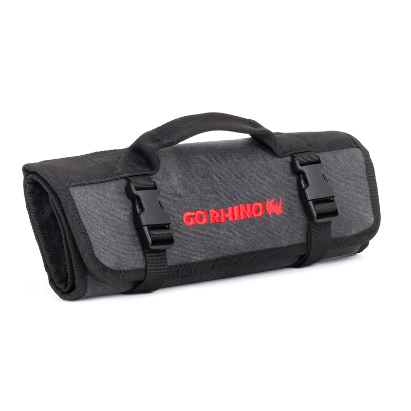 Go Rhino XVenture Gear Tool Wrench Roll - Large (4x4in. Closed) 12oz Waxed Canvas - Black Cargo Boxes & Bags Go Rhino
