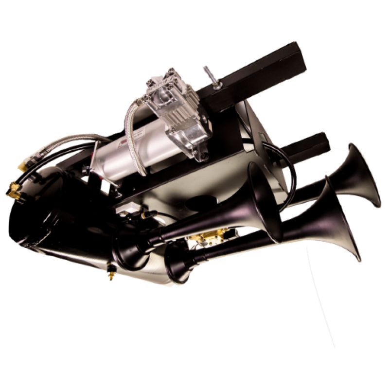 Kleinn Spare Tire Kit w/ Black Triple Horns/ 150 PSI Waterproof Air Compressor / 3.0 gal Air Tank Horns Kleinn Air Horns