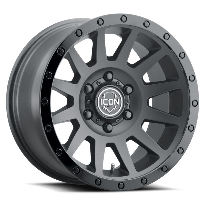 ICON Compression 18x9 6x135 6mm Offset 5.25in BS 87.1mm Double Black Wheel Wheels - Cast ICON