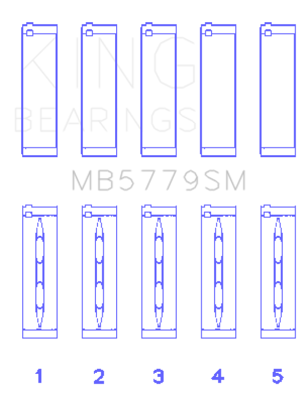 King Engine Bearings Audi CDAA/CDHA/CDHB/CDAB Main Bearing Set (Set of 5) - Size STD Bearings King Engine Bearings