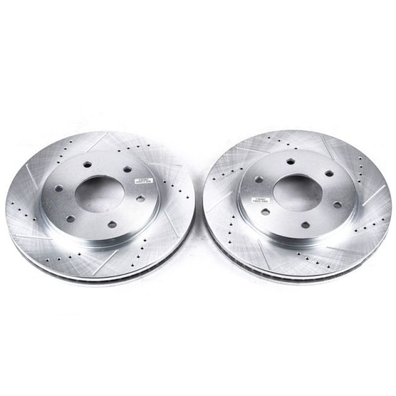 Power Stop 04-05 Infiniti QX56 Front Evolution Drilled & Slotted Rotors - Pair Brake Rotors - Slot & Drilled PowerStop