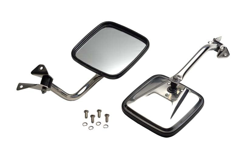 Kentrol 87-95 Jeep Wrangler YJ Mirror Kit Pair- Polished Silver Doors Kentrol