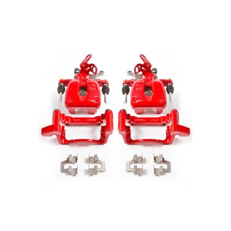 Power Stop 08-09 Audi A3 Rear Red Calipers w/Brackets - Pair Brake Calipers - Perf PowerStop