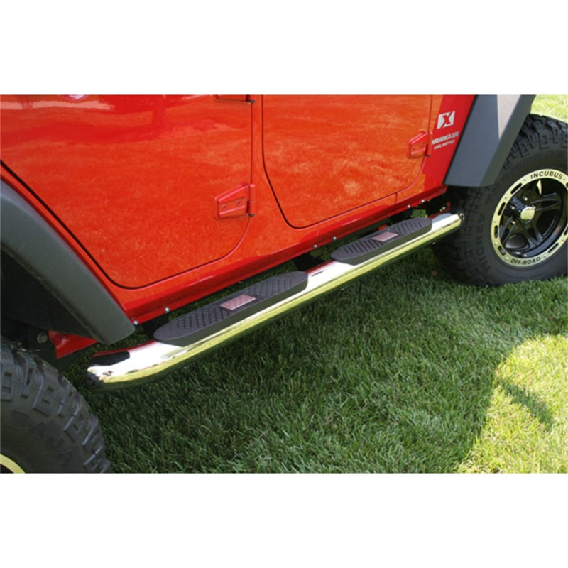 Rugged Ridge 4in Round Step SS 07-18 Jeep Wrangler Unlimited JK Side Steps Rugged Ridge