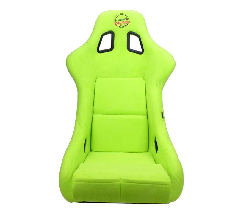 NRG FRP Bucket Seat PRISMA Edition - Large (Neon Green Alcantara/ Pearlized Back) Race Seats NRG