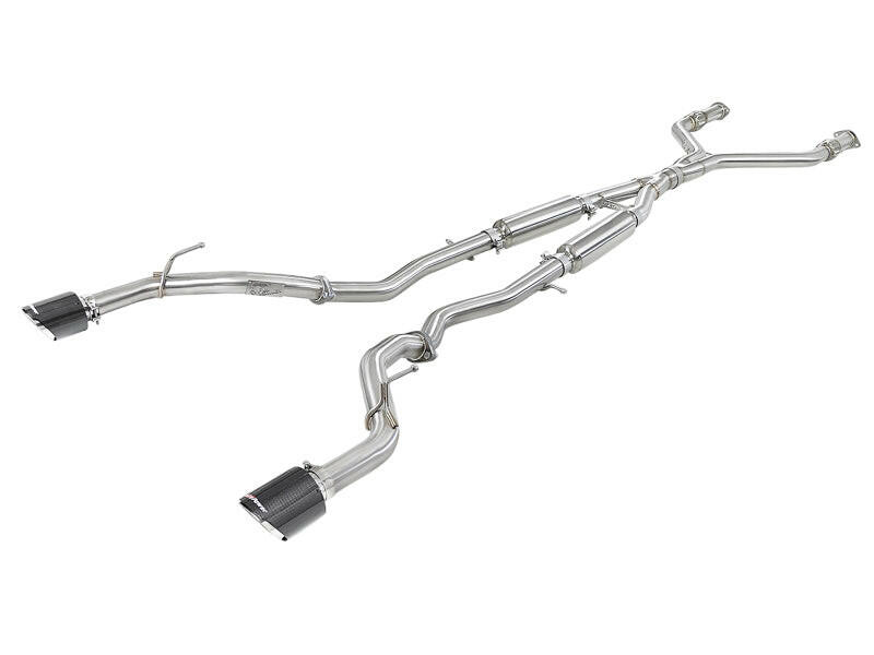 aFe POWER Takeda 2.5in 304 SS CB Exhaust w/ Carbon Fiber Tips 17-19 Infiniti Q60 V6-3.0L (tt) Catback aFe