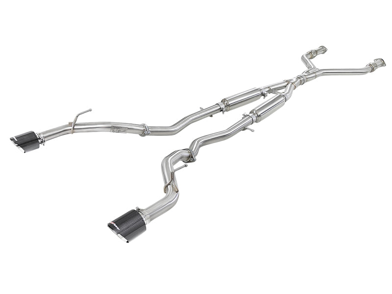 aFe Takeda 2.5in 304 SS Cat-Back Exhaust System w/ Carbon Fiber Tips 16-18 Infiniti Q50 V6-3.0L (tt) Catback aFe