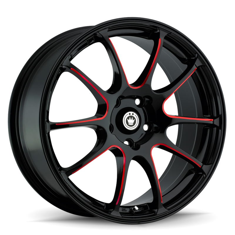 Konig Illusion 17x7 5x100 ET40 Black/Ball Cut Red Wheels - Cast Konig