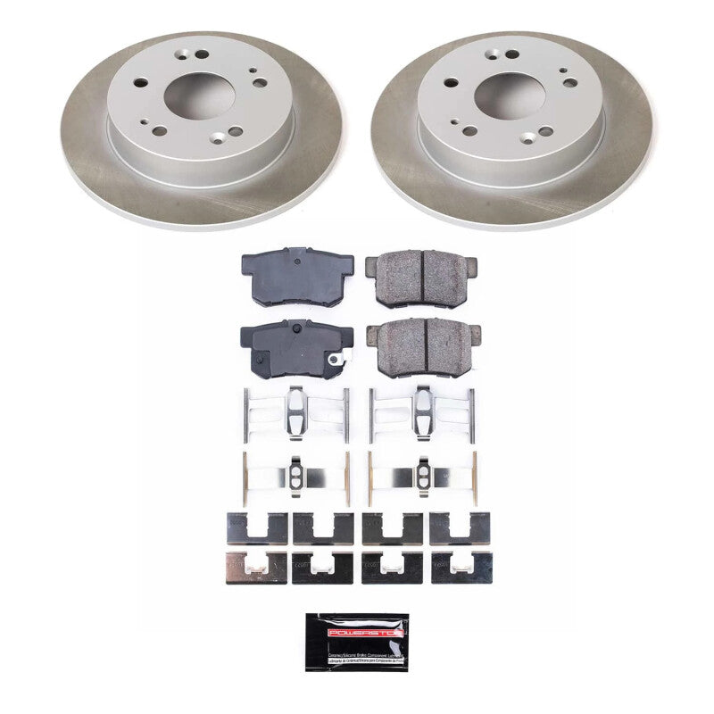 Power Stop 97-01 Honda Prelude Rear Semi-Coated Rotor Kit Brake Kits - Performance Blank PowerStop
