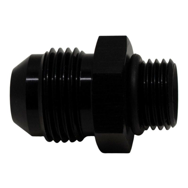 DeatschWerks 6AN ORB Male to 8AN Male Flare Adapter (Incl O-Ring) - Anodized Matte Black Fittings DeatschWerks