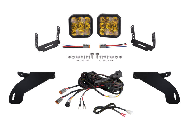 Diode Dynamics 21-22 Ford F-150 SS5 Bumper LED Pod Light Kit - Yellow Pro Combo Light Accessories and Wiring Diode Dynamics