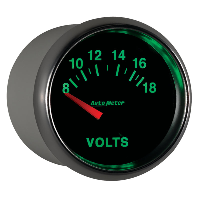 Autometer GS 52mm 8-18 Volts Short Sweep Electronic Voltmeter Gauge Gauges AutoMeter