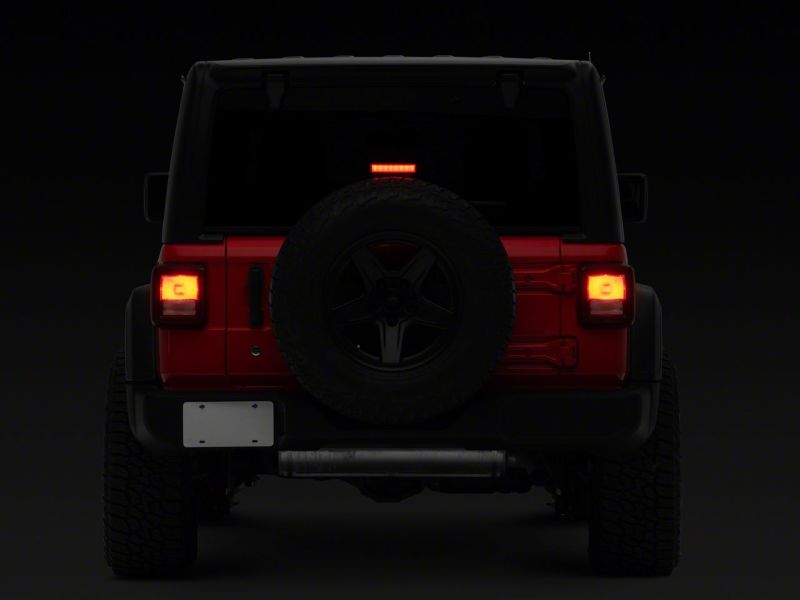 Raxiom18-23 Jeep Wrangler JL Axial Series Hyper Flash LED Third Brake Light- Smoked Brake Lights Raxiom
