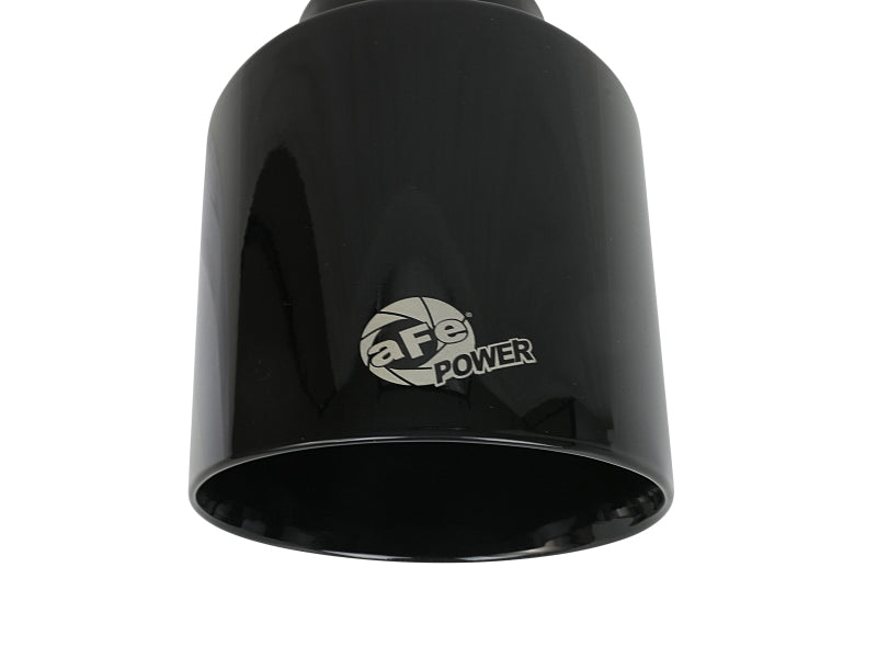 aFe Takeda 409 SS Clamp-On Exhaust Tip 2.5in. Inlet / 4.5in. Outlet / 7in. L - Black Tips aFe