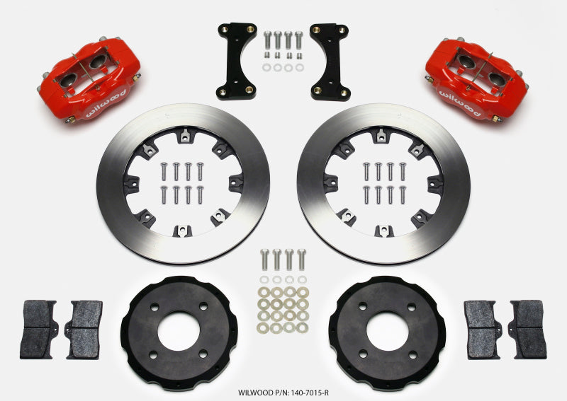 Wilwood Forged Dynalite Front Hat Kit 12.19in Drilled Red 2002 Mitsubishi Lancer Big Brake Kits Wilwood