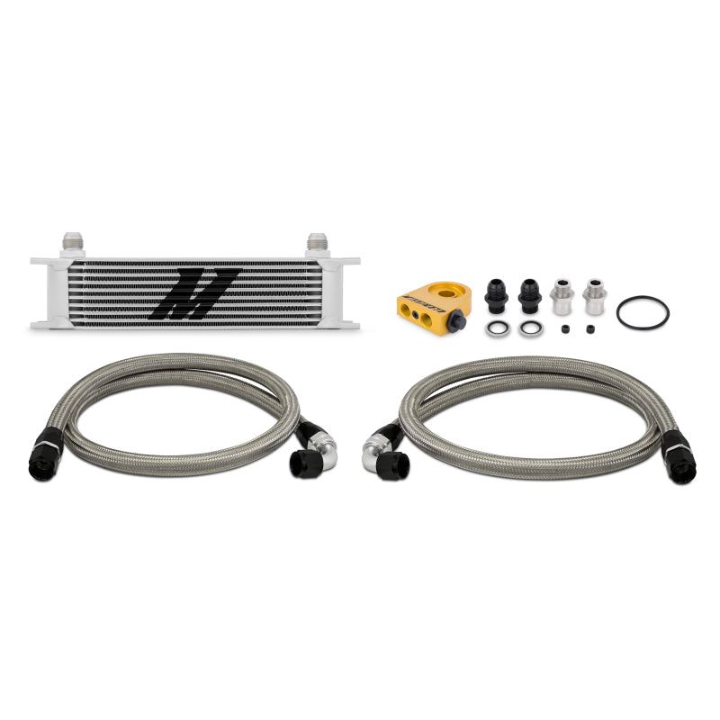Mishimoto Universal Thermostatic 10 Row Oil Cooler Kit - Silver Oil Coolers Mishimoto