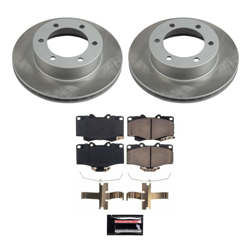 Power Stop 95-04 Toyota Tacoma Front Semi-Coated Rotor Kit Brake Kits - Performance Blank PowerStop