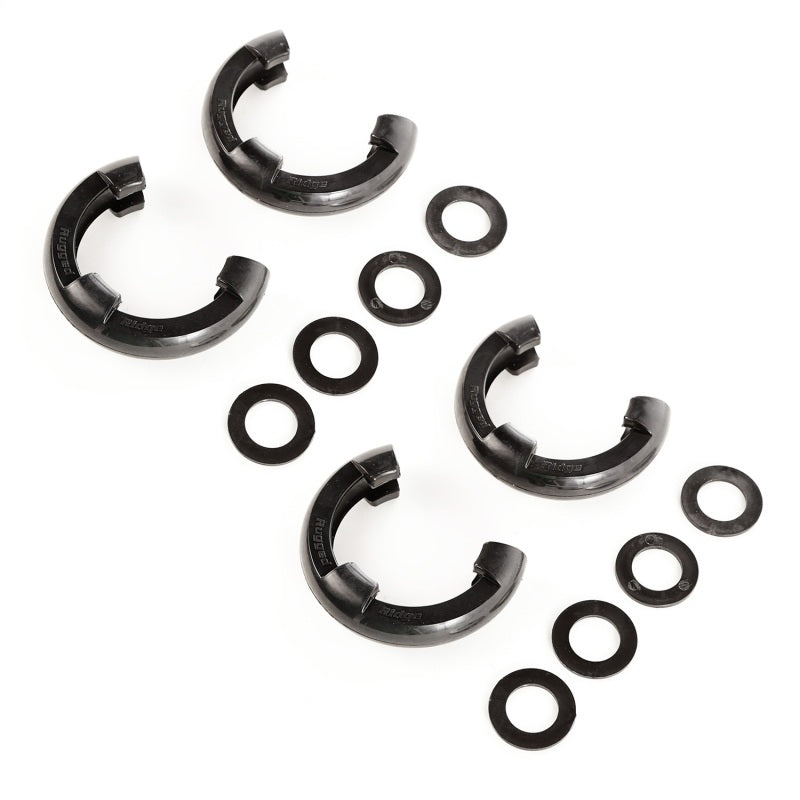 Rugged Ridge 3/4in Black D-Ring Isolator Kit Shackle Kits Rugged Ridge