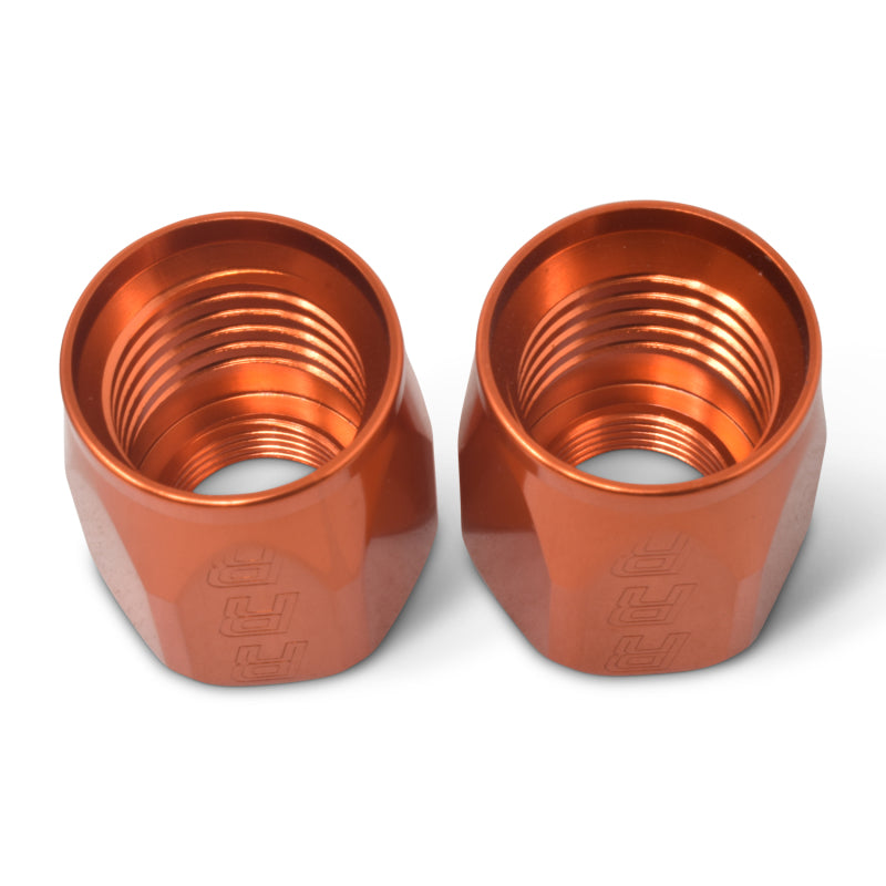 Russell Performance 2-Piece -10 AN Anodized Full Flow Swivel Hose End Sockets (Qty 2) - Orange Fittings Russell