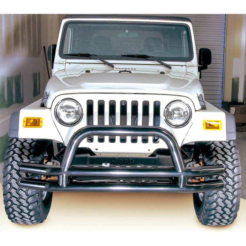 Rugged Ridge 3-In Dbl Tube Front Bumper w/ Hoop 76-06 CJ / Jeep Wrangler Bumper Accessories Rugged Ridge