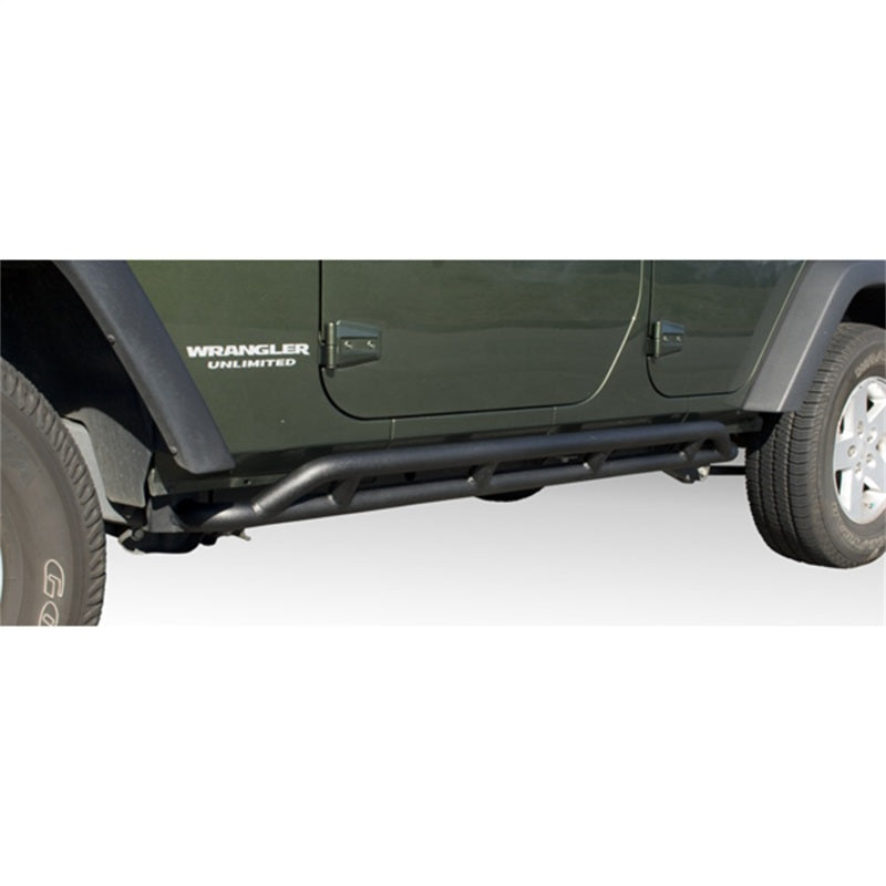 Rugged Ridge RRC Rocker Guards Black 07-18 4-Door Jeep Wrangler Body Armor & Rock Rails Rugged Ridge